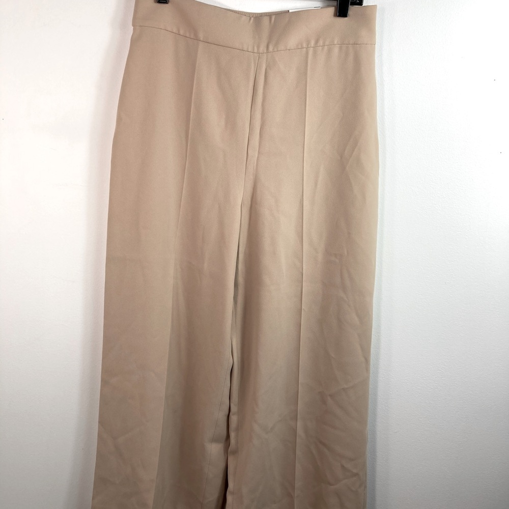 NWT Zara The Classic Culotte L Beige High Waisted